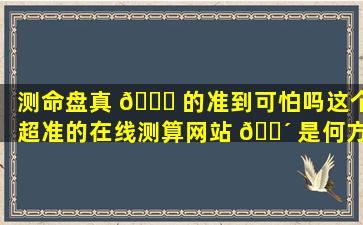 测命盘真 🐝 的准到可怕吗这个超准的在线测算网站 🐴 是何方神圣